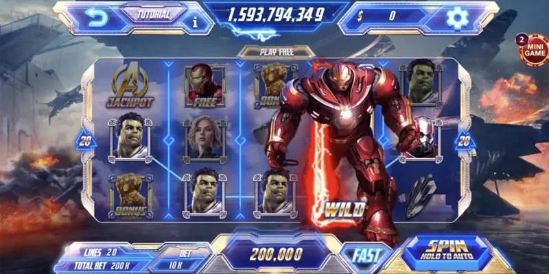 Avengers Slot Game lấy cảm hứng từ loạt phim bom tấn của Marvel