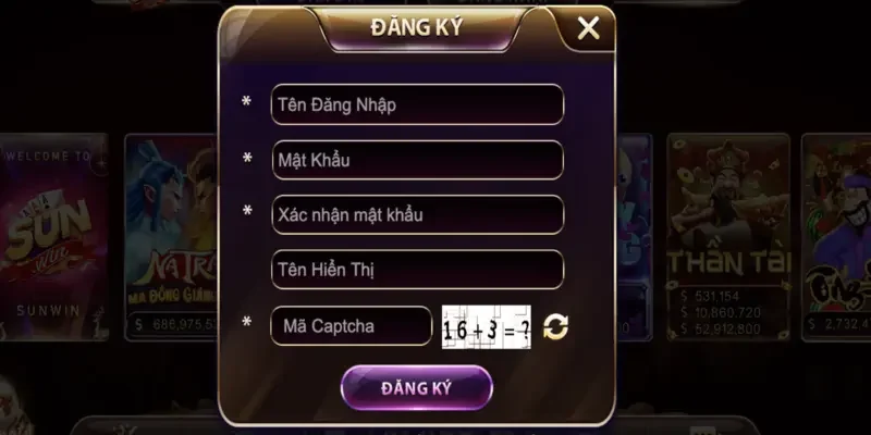 Người chơi xác nhận lại thông tin đăng ký Sunwin trước khi gửi