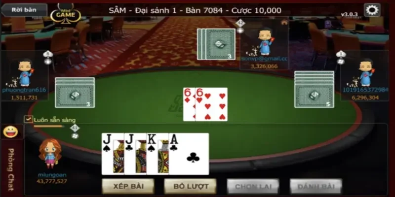 Quy trình bắt đầu ván game bài sâm lốc